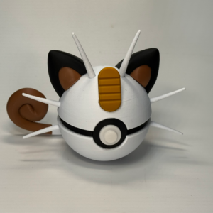 #0052 Meowth – 3D Printed Creature Character Ball for Your Shelf